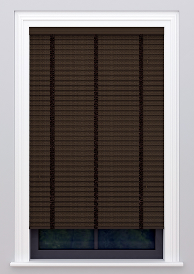 Auburn-Coffee Perfect Fit Wooden wooden-blinds with decorative tapes