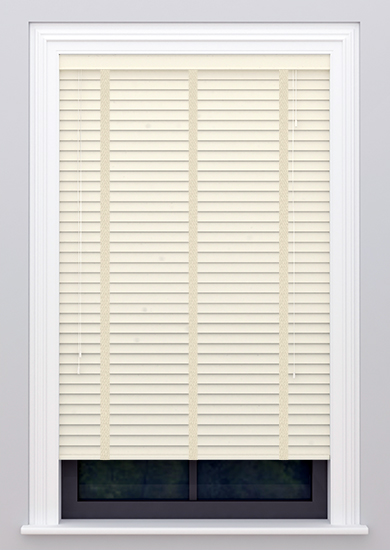 gloss creme Barley Made to Measure Wooden wooden-blinds with decorative tapes